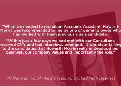 HR Manager, North West based, PE Backed Tech Business